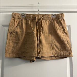 LOFT Women’s Tan Cotton Pull On Drawstring Shorts Size L